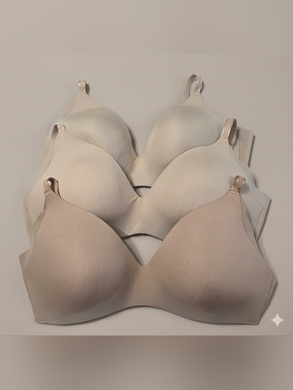 KNIX Sz 8 -Seamless Nude T-Shirt Bra - Lightweight Comfort Set Of 3